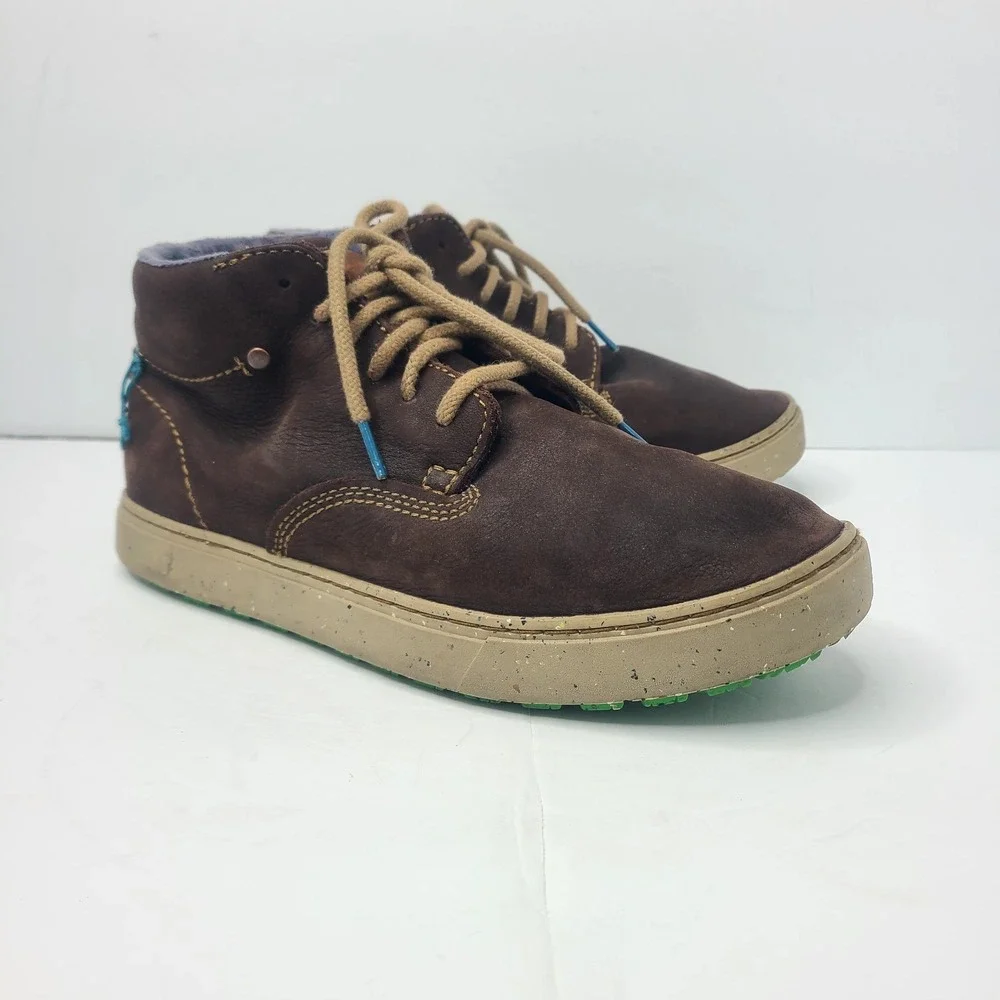 Satorisan Wanaka Mars Brown Leather Ankle Boots Mid Top Sneakers Size 44 US 10.5